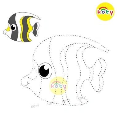 Bộ 50 Tranh Tập Vẽ Tô Màu Vẽ Theo Nét Đứt Nối Dấu Chấm cho Bé - Phát Triển Khiếu KOTY TM7.010