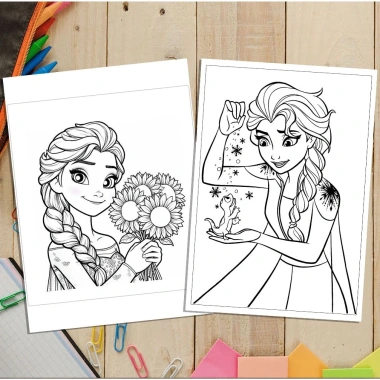 Bộ 50 Tranh Tô Màu Anna Elsa Frozen A4 A5 - Đồ Chơi Giáo Dục, Giá 25.500₫