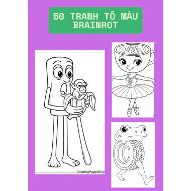 Bộ 50 tranh tô màu Brainrot tung tung tung sahur cho bé - Giá 24.500đ ưu đãi 2