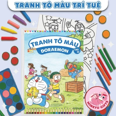 Bộ 50 Tranh Tô Màu Doraemon - Giấy Cao Cấp, Phát Triển Năng Khiếu Bé, Giá 25.000