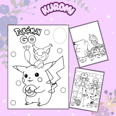 Bộ 50 tranh tô màu hoạt hình hottrend Pikachu Pokemon ngộ nghĩnh cho bé trai, bé gái - 24.500đ 3 Bộ 50 tranh tô màu hoạt hình hottrend Pikachu Pokemon ngộ nghĩnh cho bé trai, bé gái - 24.500đ 3