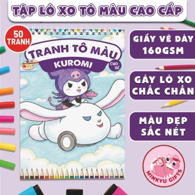 Bộ 50 Tranh Tô Màu Kuromi Giấy Cao Cấp Phát Triển Năng Khiếu Bé Giá 25.000 VND