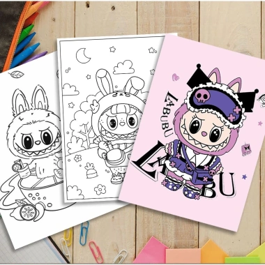 Bộ 50 tranh tô màu Labubu cho bé Size A4 A5, phát triển năng khiếu, giá ưu đãi 12.500đ