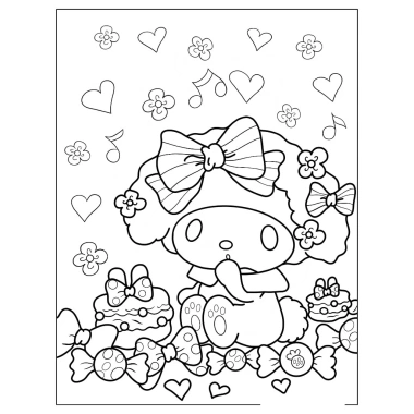 Bộ 50 tranh tô màu My Melody A4 A5 - Giá 15.900₫, phát triển sáng tạo cho bé 4