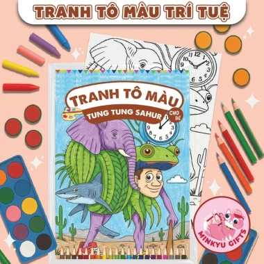 Bộ 50 Tranh Tô Màu Sahur - Giấy cao cấp, sáng tạo, năng khiếu bé - 25.000