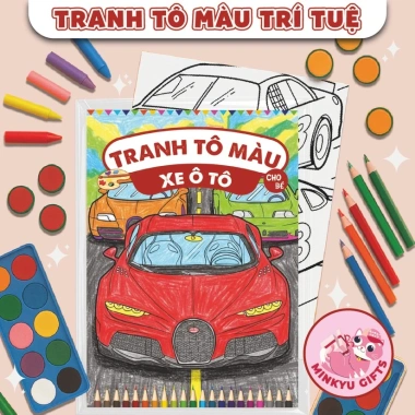 Bộ 50 Tranh Tô Màu Xe Ô Tô - Giấy chất lượng, nâng năng khiếu sáng tạo cho bé, giá 25.000đ
