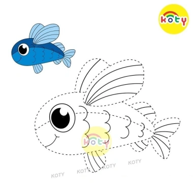 Bộ 50 Tranh Vẽ Tô Màu Nối Dấu Chấm cho Bé - Phát Triển Năng Khiếu, Đồ Chơi Giấy KOTY TM7.013 Giá 19.900₫