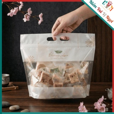 Bộ 50 Túi Zip Đựng Sandwich, Bánh Mì Gối, Thiết Kế Lá Nhiệt Đới, Giá 140k