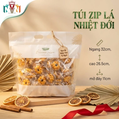 Bộ 50 Túi Zip Đựng Sandwich, Bánh Mì Gối, Thiết Kế Lá Nhiệt Đới, Giá 140k