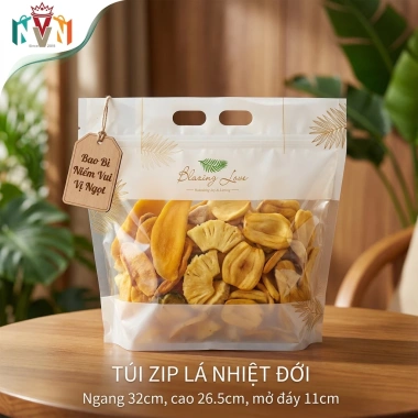 Bộ 50 Túi Zip Đựng Sandwich, Bánh Mì Gối, Thiết Kế Lá Nhiệt Đới, Giá 140k
