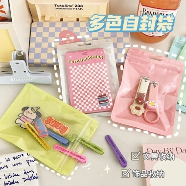 Bộ 50 túi zip mini pastel dễ thương, lomocard đựng đồ cá nhân - Giá chỉ 52.000₫ 3