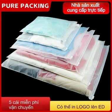 Bộ 50 túi zipper nhựa PE trong suốt dày hơn – Đóng gói và lưu trữ quần áo, 56.549đ