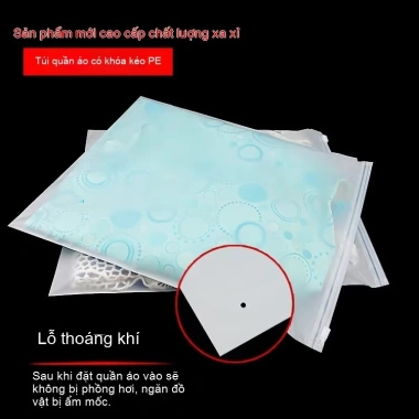 Bộ 50 túi zipper nhựa PE trong suốt dày hơn – Đóng gói và lưu trữ quần áo, 56.549đ