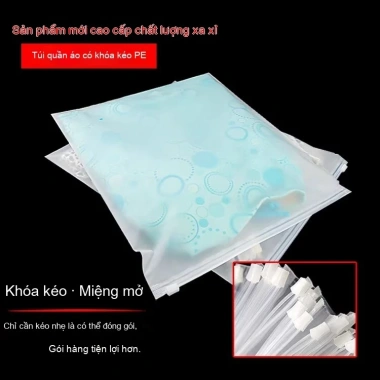 Bộ 50 túi zipper nhựa PE trong suốt dày hơn – Đóng gói và lưu trữ quần áo, 56.549đ