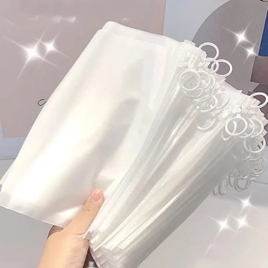 Bộ 50 zip kéo vòng túi nhựa đôi mờ, dây kéo dày, bảo quản thực phẩm, túi vải beg
