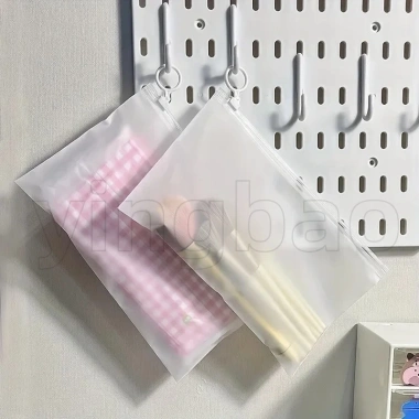 Bộ 50 zip kéo vòng túi nhựa đôi mờ, dây kéo dày, bảo quản thực phẩm, túi vải beg
