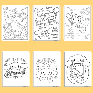 Bộ 50/25/10 tờ tranh tô màu Cinnamoroll cho bé, giấy A4 A5 70gsm, giá 13.100₫