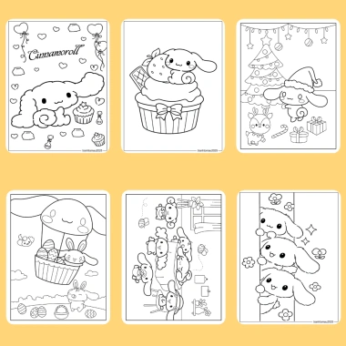 Bộ 50/25/10 tờ tranh tô màu Cinnamoroll cho bé, giấy A4 A5 70gsm, giá 13.100₫