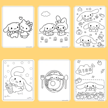 Bộ 50/25/10 tờ tranh tô màu Cinnamoroll cho bé, giấy A4 A5 70gsm, giá 13.100₫