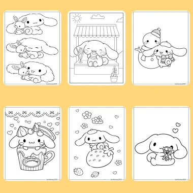 Bộ 50/25/10 tờ tranh tô màu Cinnamoroll cho bé, giấy A4 A5 70gsm, giá 13.100₫
