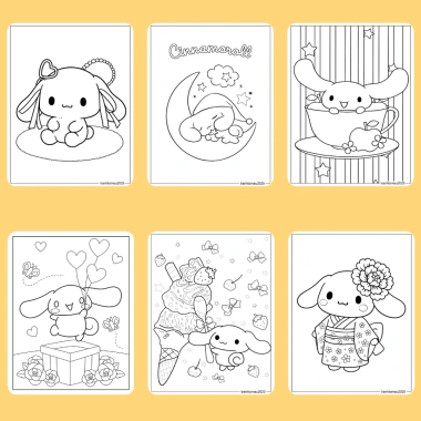 Bộ 50/25/10 tờ tranh tô màu Cinnamoroll cho bé, giấy A4 A5 70gsm, giá 13.100₫