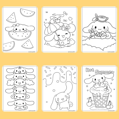 Bộ 50/25/10 tờ tranh tô màu Cinnamoroll cho bé, giấy A4 A5 70gsm, giá 13.100₫