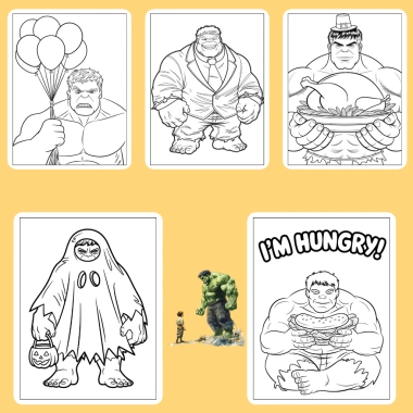 Bộ 50/25/10 tờ tranh tô màu Hulk xanh cho bé giấy A4 A5 70gsm giá chỉ 13.100₫ 5