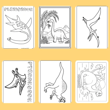 Bộ 50/25/10 tờ tranh tô màu khủng long Dinosaur cho bé Giấy A4/A5 dày 160gsm giá 22.800₫ 4