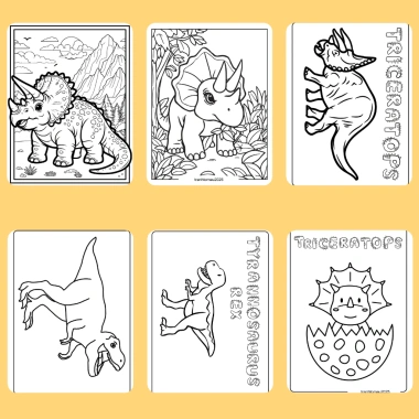 Bộ 50/25/10 tờ tranh tô màu khủng long Dinosaur cho bé Giấy A4/A5 dày 160gsm giá 22.800₫ 6