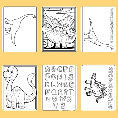 Bộ 50/25/10 tờ tranh tô màu khủng long Dinosaur cho bé Giấy A4/A5 dày 160gsm giá 22.800₫ 8
