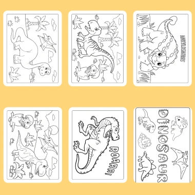 Bộ 50/25/10 tờ tranh tô màu khủng long Dinosaur cho bé Giấy A4/A5 dày 160gsm giá 22.800₫ 9
