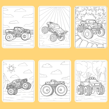 Bộ 50/25/10 tờ tranh tô màu xe tải Monster Truck A4 A5 70gsm MT871T Giá 13.100₫