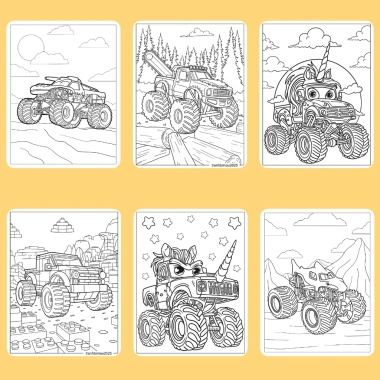 Bộ 50/25/10 tờ tranh tô màu xe tải Monster Truck A4 A5 70gsm MT871T Giá 13.100₫