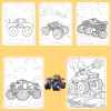 Bộ 50/25/10 tờ tranh tô màu xe tải Monster Truck A4 A5 70gsm MT871T Giá 13.100₫ 5