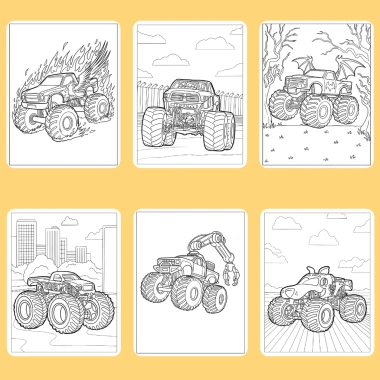 Bộ 50/25/10 tờ tranh tô màu xe tải Monster Truck A4 A5 70gsm MT871T Giá 13.100₫