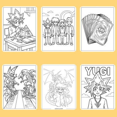 Bộ 50/25/10 tờ tranh tô màu Yu-Gi-Oh! cho bé - giấy A4/A5 dày 160gsm, giảm giá 22.8k 2