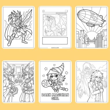 Bộ 50/25/10 tờ tranh tô màu Yu-Gi-Oh! cho bé - giấy A4/A5 dày 160gsm, giảm giá 22.8k 4
