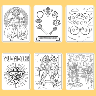 Bộ 50/25/10 tờ tranh tô màu Yu-Gi-Oh! cho bé - giấy A4/A5 dày 160gsm, giảm giá 22.8k 7