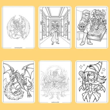 Bộ 50/25/10 tờ tranh tô màu Yu-Gi-Oh! cho bé - giấy A4/A5 dày 160gsm, giảm giá 22.8k 8