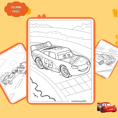 Bộ 50/25/10 tranh tô màu Lightning McQueen cho bé, giấy A4 A5 70gsm, giá ưu đãi 13.100đ