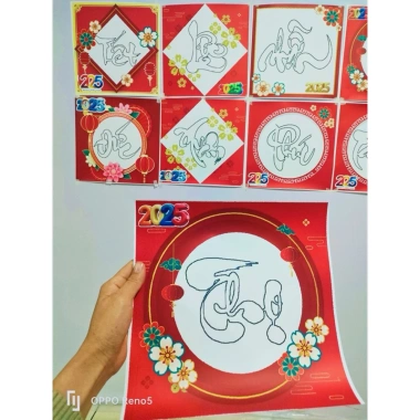 Bộ 5/10 giấy thư pháp Tết Xuân: Phúc Lộc Thọ Tâm Nhẫn Đức Trí Tài - Giá 45.000 VND