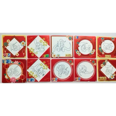 Bộ 5/10 giấy thư pháp Tết Xuân: Phúc Lộc Thọ Tâm Nhẫn Đức Trí Tài - Giá 45.000 VND