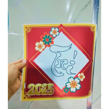 Bộ 5/10 giấy thư pháp Tết Xuân: Phúc Lộc Thọ Tâm Nhẫn Đức Trí Tài - Giá 45.000 VND