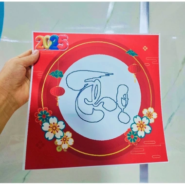 Bộ 5/10 giấy thư pháp Tết Xuân: Phúc Lộc Thọ Tâm Nhẫn Đức Trí Tài - Giá 45.000 VND