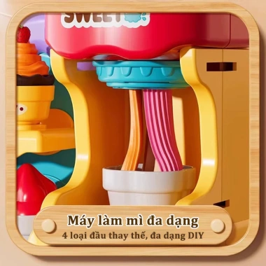 Bộ 58PCS Đồ Chơi Máy Làm Kem Đất Sét - Chất Lượng Cao, Không Chứa Chất Màu, Đồ Nấu Ăn Bé Gái, Giảm Giá 259k
