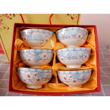 Bộ 6-10 Bát Cơm Tràng Cao Cấp Men Dày Dặn Họa Tiết Sang Trọng – Giá Chỉ 113k