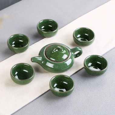 Bộ 6 ấm chén men rạn lưu ly Huydecor – Thưởng trà chè, giá ưu đãi 99.000₫