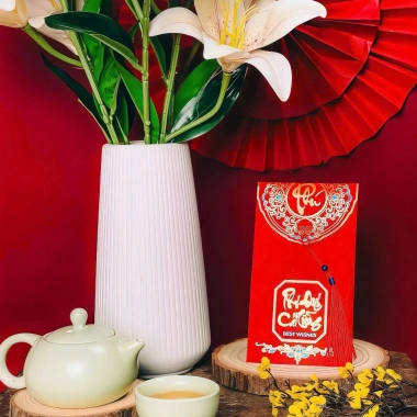 Bộ 6 Bao Lì Xì Giấy Ánh Kim Đỏ 2.026 - Dây Tua Rua, Chữ Tài An Lộc Hỷ Phúc Phú, Cao Cấp, Giá chỉ 17.500₫
