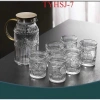 Bộ 6 bình kèm thủy tinh họa tiết mặt trời vân kẻ sọc - Giá 130.000đ, chất lượng cao