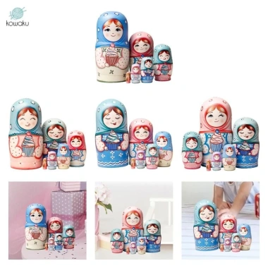 Bộ 6 Búp Bê Matryoshka Handmade - Quà Tặng sinh nhật, đồ trang trí phòng khách, văn phòng, giá ưu đãi 254.100₫